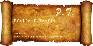 Pfeifauf Teofil névjegykártya